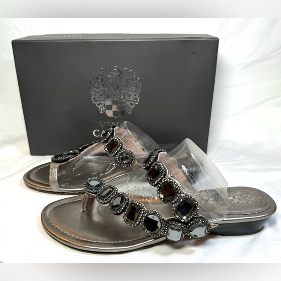 Vince Camuto Silver Embellished Sandals Size 7.5M - Picture 3 of 5